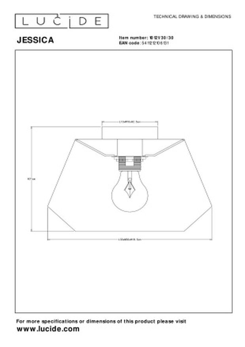 Lucide JESSICA - Zapustené stropné svietidlo - 1xE27 - Čierne